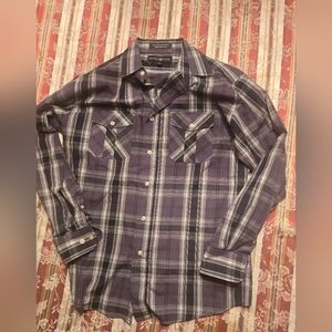 Beverly Hills Polo Club Men's Brown Plaid Button Down Shirt. Brand New.